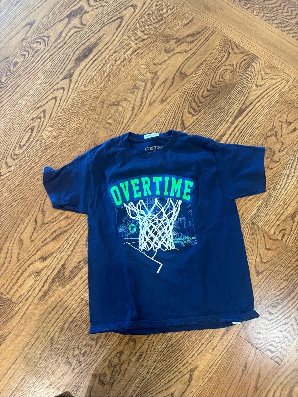 Kids Overtime Navy Blue Basketball Graphic Tee by OVERTIME